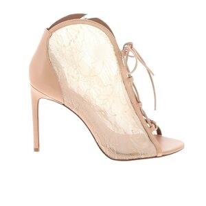 BCBGMAXAZRIA Women's Tan Lace-Up Heels